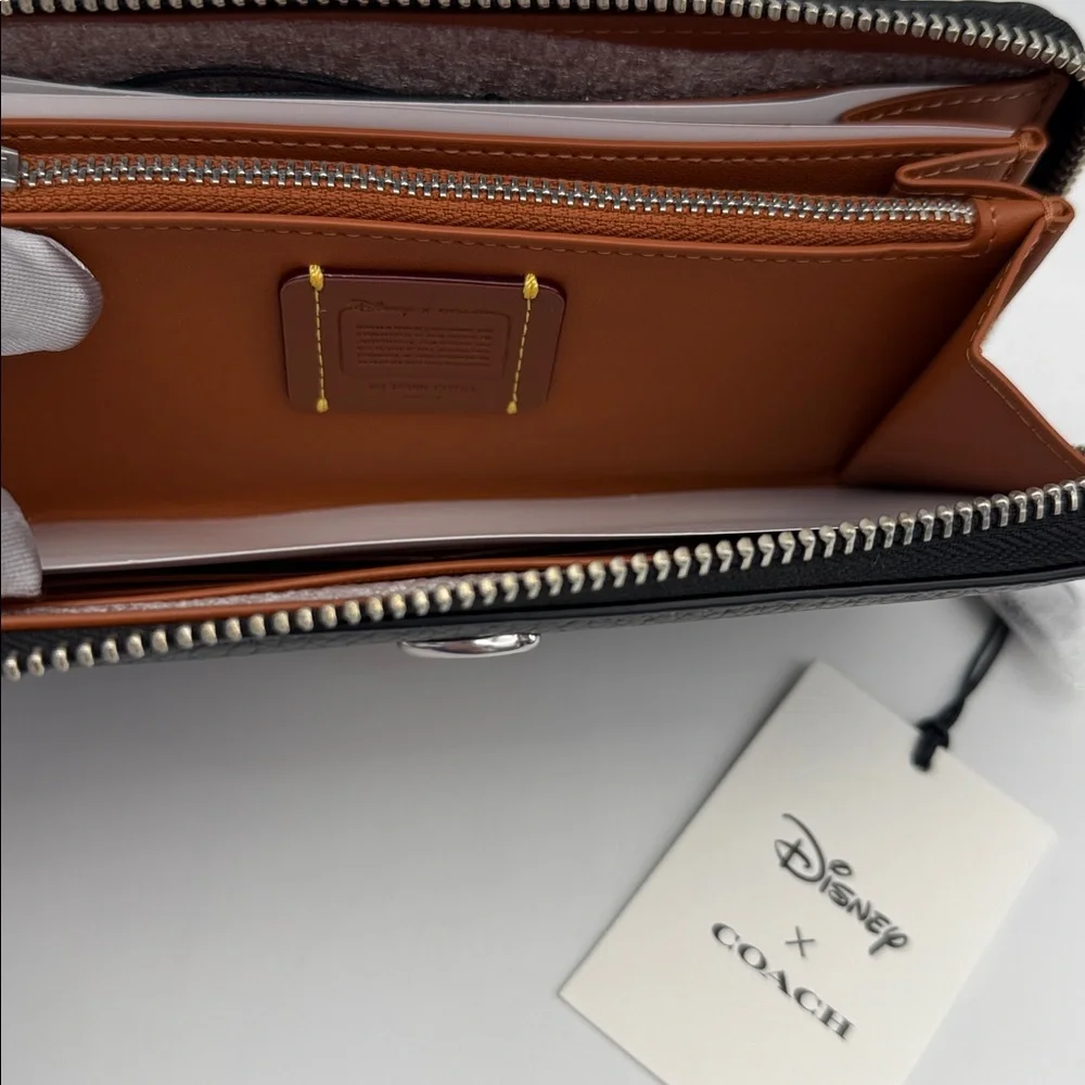 Disney X Coach Mickey Mouse Essential Accordion Zip Wallet Regenerative Leather